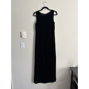 Vintage Y2K Jones NY Dress Silk Y2K Burnout Velvet Black Whimsigoth Grunge‎ 6